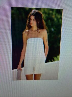 Free People White Strapless Romper